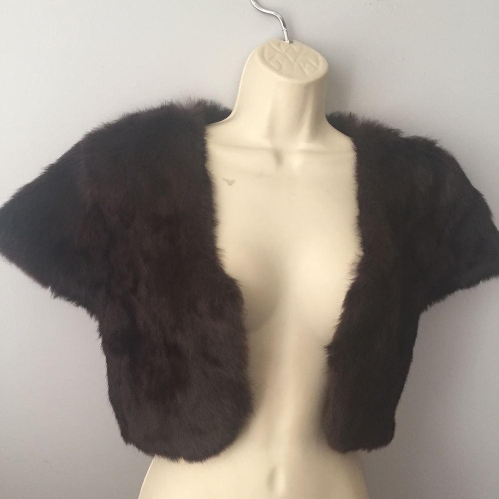SHINE New York bolero top jacket brown soft fur M